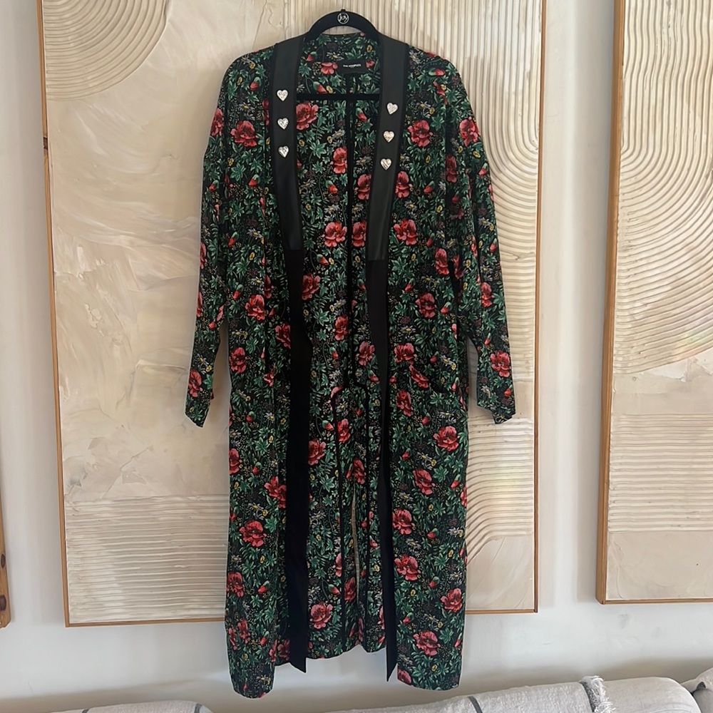 The Kooples green floral kimono O/S